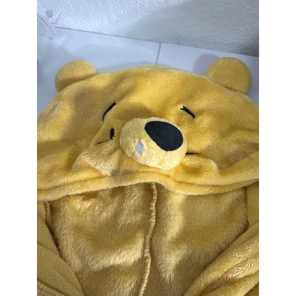 Disney Winnie the Pooh Red Yellow Fleece Hooded Onesie Pajamas  Long Sleeve - Picture 12 of 13